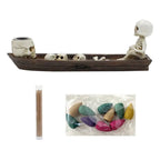 3-piece set of skeleton aromatherapy boat resin crafts, Halloween aromatherapy boat, fresh air fragrance, furniture, living room