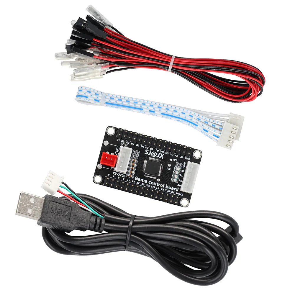 DIY Zero Delay Arcade USB Encoder Board, Support PC, PS3 Raspberry Pi, Android, Hitbox with SANWA Joystick, Button Control Cable