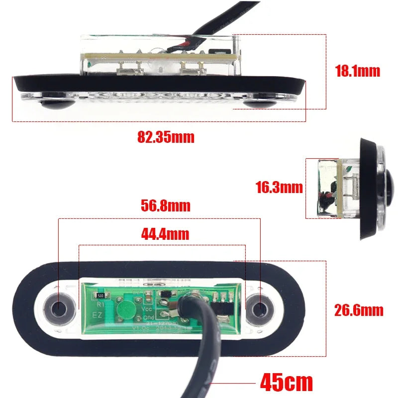 10pcs 12/24V Waterproof LED Side Marker Lights Clearance Rear Tail Brake Indicator Turn Signal Lamps Truck Trailer Tractor Van