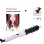 22/26/32mm Multifunction Straightener & Curler Comb Tourmaline Ceramic Simply Round Hot Brush LCD Display Salon Style Curly Tool