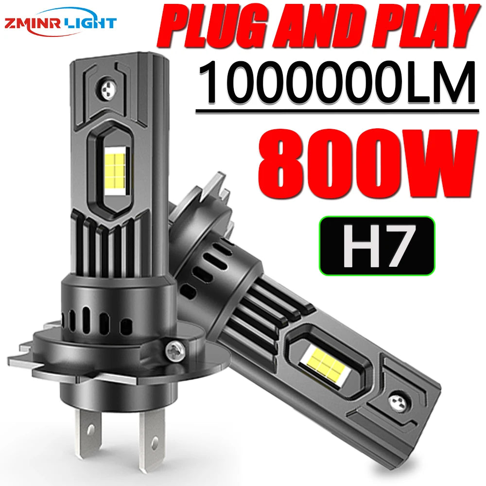 H7 LED Bulb High Power Car Headlight 800W 7035 CSP CANBUS Fog Lights for Automobile Mini Wireless 1:1 Fit LED Headlamp Plug&Play