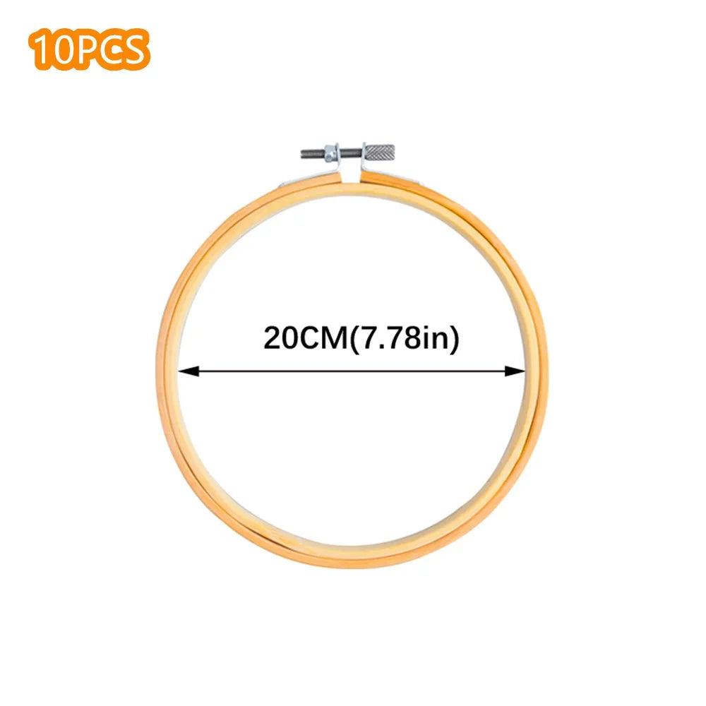 10pcs/Set 10-40cm Wooden Embroidery Hoops Frame Set Bamboo Embroidery Hoop Rings For DIY Cross Stitch Needle Craft Tool
