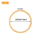 10pcs/Set 10-40cm Wooden Embroidery Hoops Frame Set Bamboo Embroidery Hoop Rings For DIY Cross Stitch Needle Craft Tool