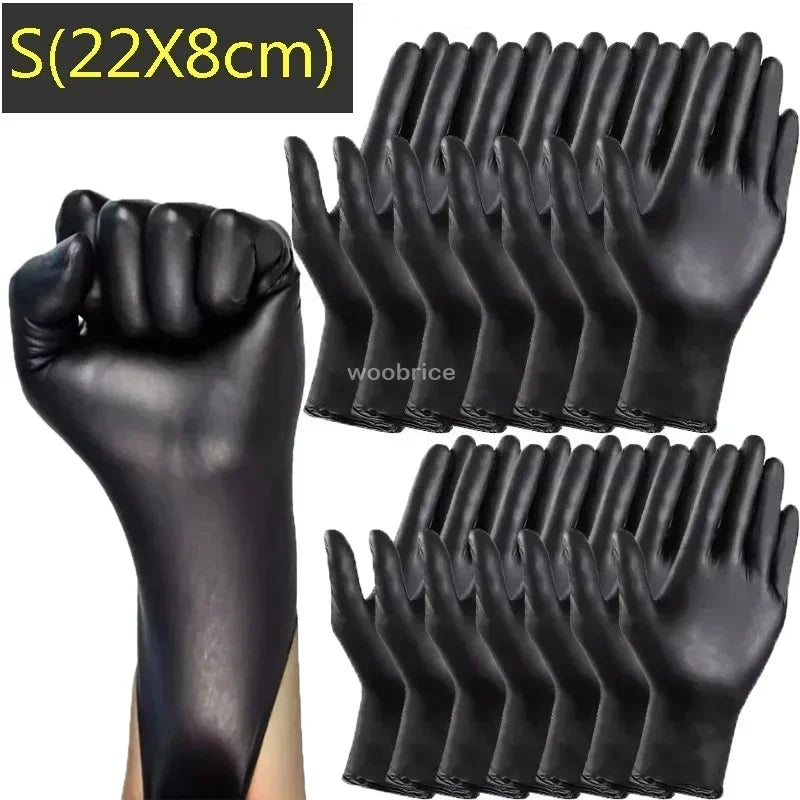 50/100/200pcs Disposable Black Nitrile Gloves, Kitchen, Tattoo, Hair Dye Gloves, Food Processing, Household Small Tools