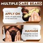 SADOER Men's Beard Growth Set, Gentle Nourishment, Sandalwood Beard Oil, Beard Balm, Beard Shampoo, Scissors, Comb, Brush