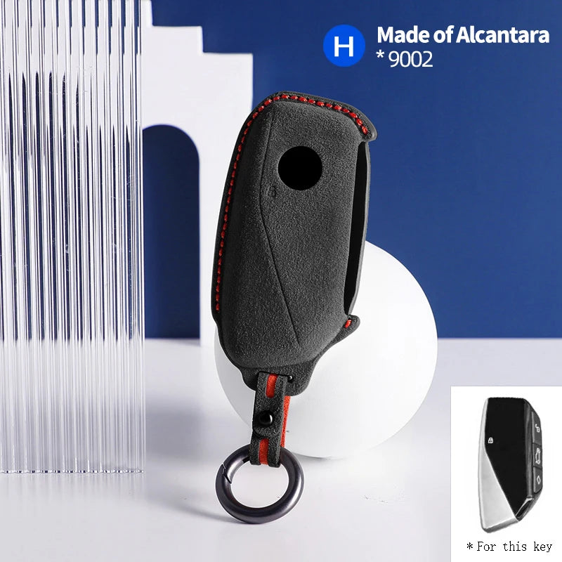 Alcantara Car Key Fob Cover Case for BMW 7 Series 735i 740Li i7 X7 X1 U11 G07 LCI XM