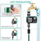 Low Water Pressure Garden Water Timer Sprinkler Controller for Rain Barrels, Green