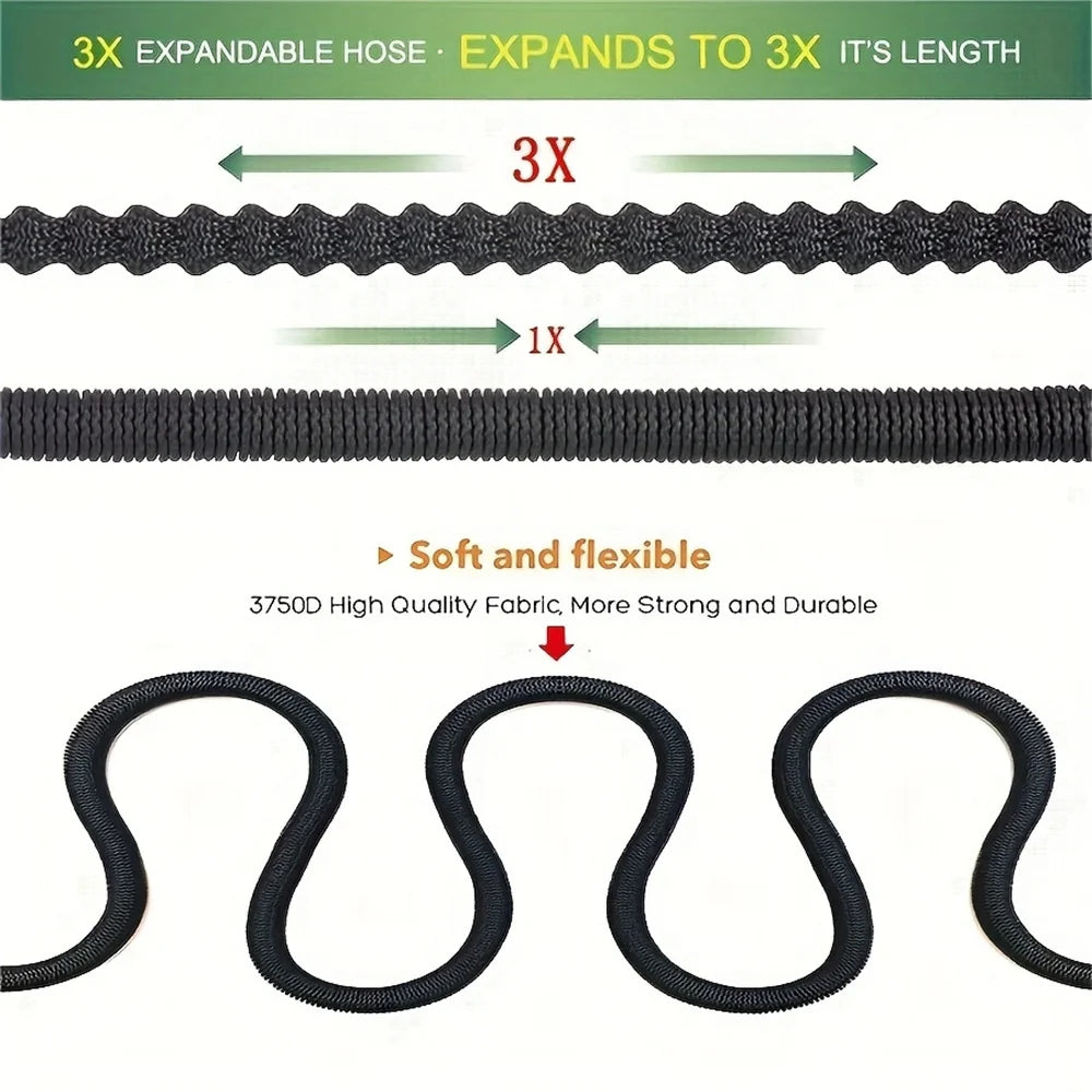 Garden American standard 3/4 water hose with expandable bimetallic joint, high-pressure 1-roll magic water hose for garden irrig