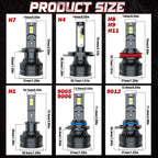 Dualvision 2PCS Car Lights H7 H4 H1 H8 H9 H11 9006 9005 9012 Super Bright LED Headlights High Low Beam Fog Light 6000K White 12V