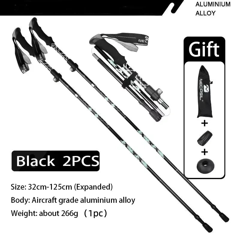 Super Light Telescopic Trekking Poles Portable Nordic Walking Sticks for Outdoor Camping Hiking Easy to Fold Alpenstock