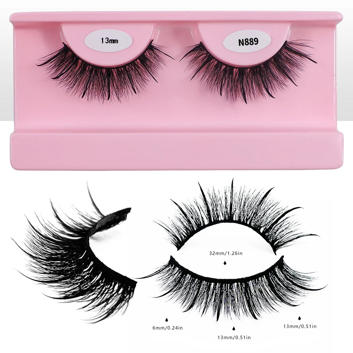 Free Shipping 10Pairs/Pack Fluffy Wispy Natural Strip Lashes With Spikes Wholesale in Bulk Faux Mink Lashes Supplies