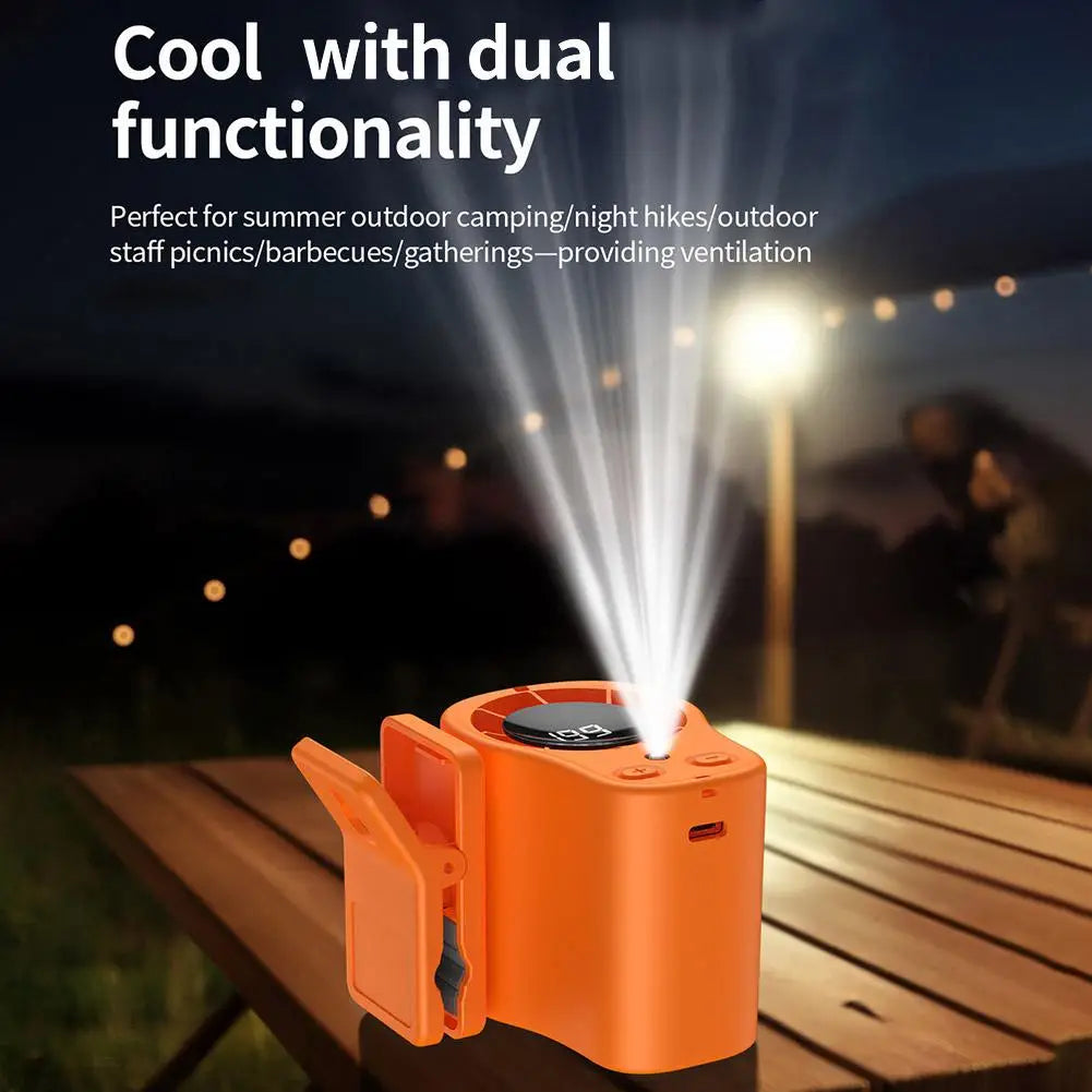 2026 Portable Cooling Car Fan USB Rechargeable Clip on Portable Desk Fans with LED Display 360 Rotation Quiet for Car Camping