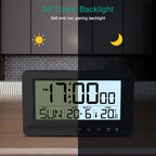 ORIA Digital Alarm Clock LCD Display Travel Alarm Clock Small Digital Clock With Calendar Temperature Battery Operated Clocks