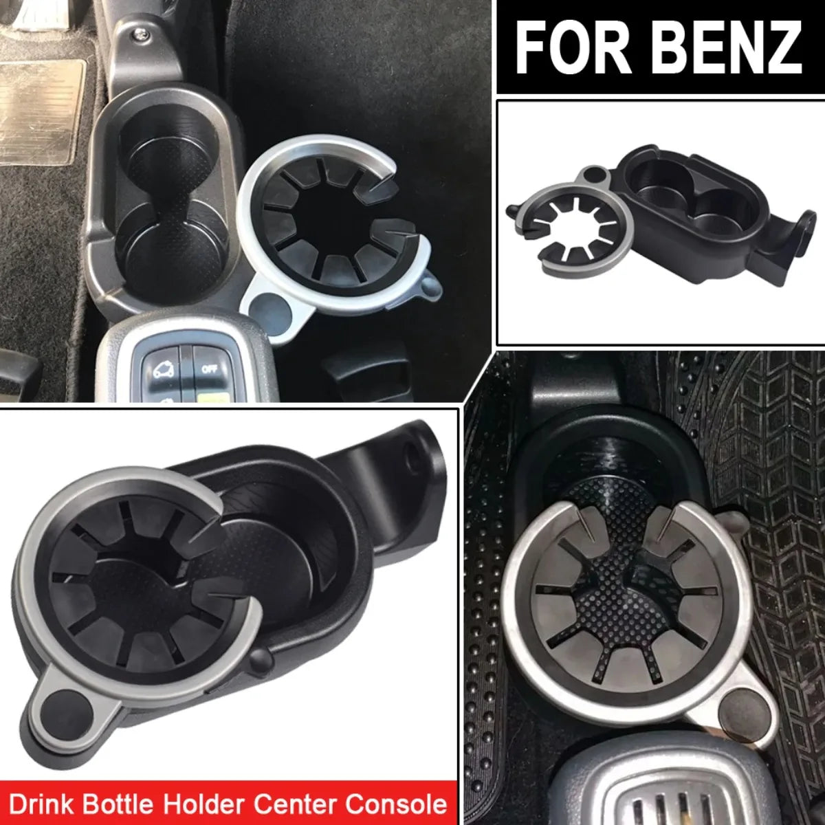 Car Mount Center Console Interior Accessories Double Cup Holder For Mercedes Smart 451 450 1998-2015 A4518100370