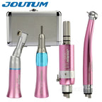 Dental High & Low Speed Handpiece Kit Straight Contra Angle Single Water Spary Air Turbine 4 Hole 2 Hole Pink Color Lab