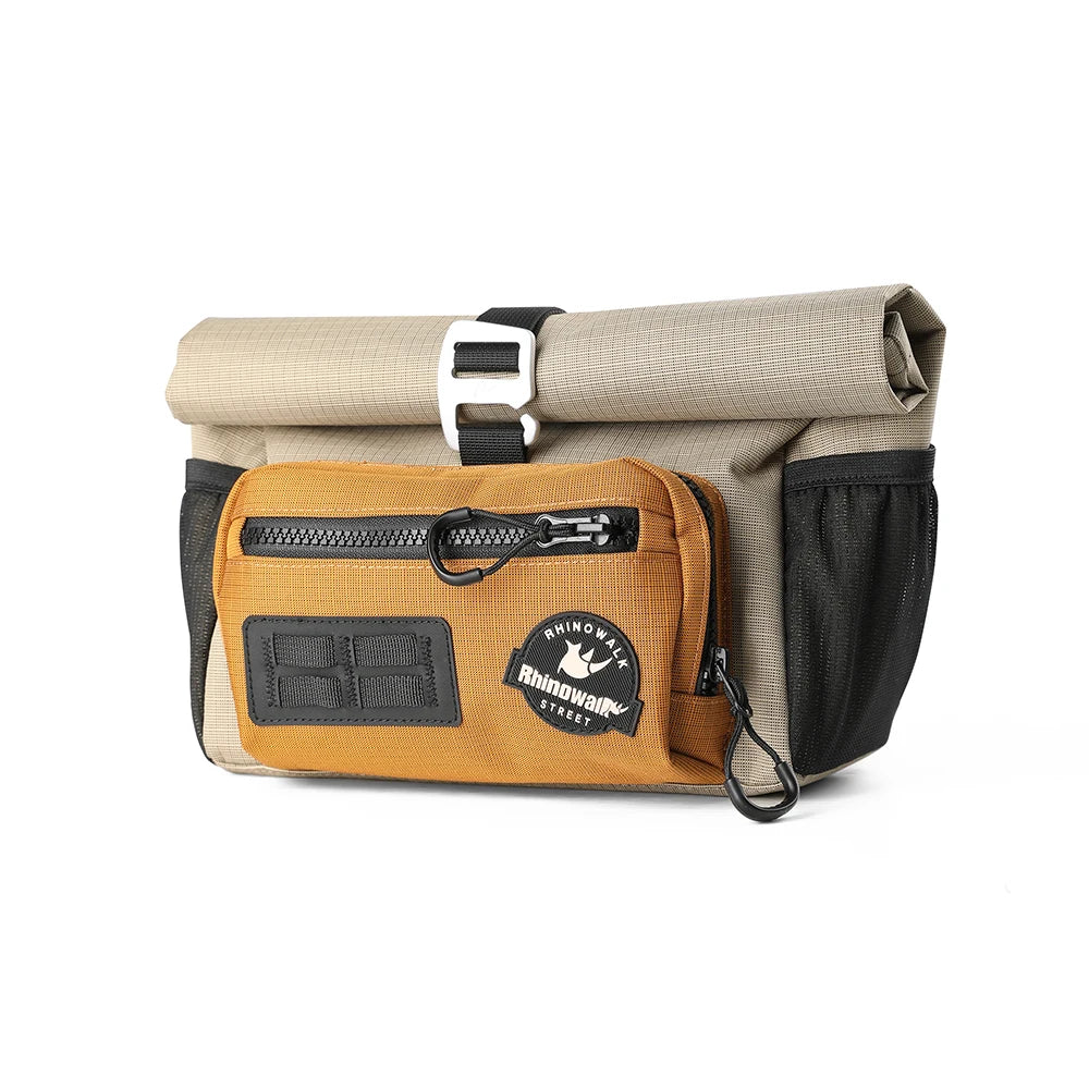 Rhinowalk Bike Handlebar Bag 4L Quick Release For Brompton Folding Bike Front Tube Basket Bag With MOLLE System Urban Cycling