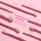 Jessup Makeup Brush Set 14pcs Pink Vegan Brushes for Foundation Blush Eyeshadow Powder