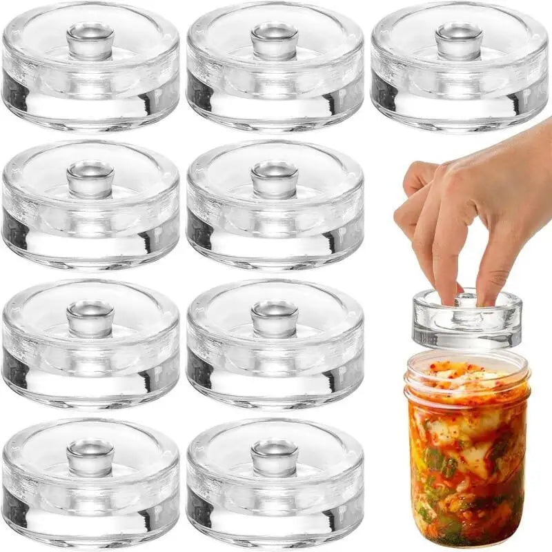 Wide Mouth Fermentation Weight Lid Household Small Glass Fermenting Weight Jars Cover Kitchen Supplies Homemade Pickling Food