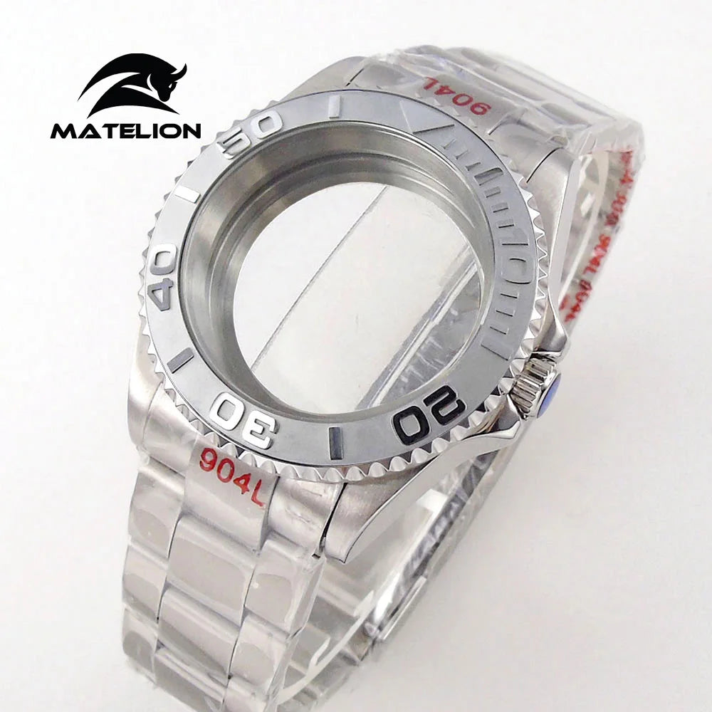 Matelion 20ATM Dive 40mm SUB Case Fit NH35 NH34 GMT ETA 2824 PT5000 Watch Case Steel Bracelet Sapphire 120 Clicks Sliding Buckle