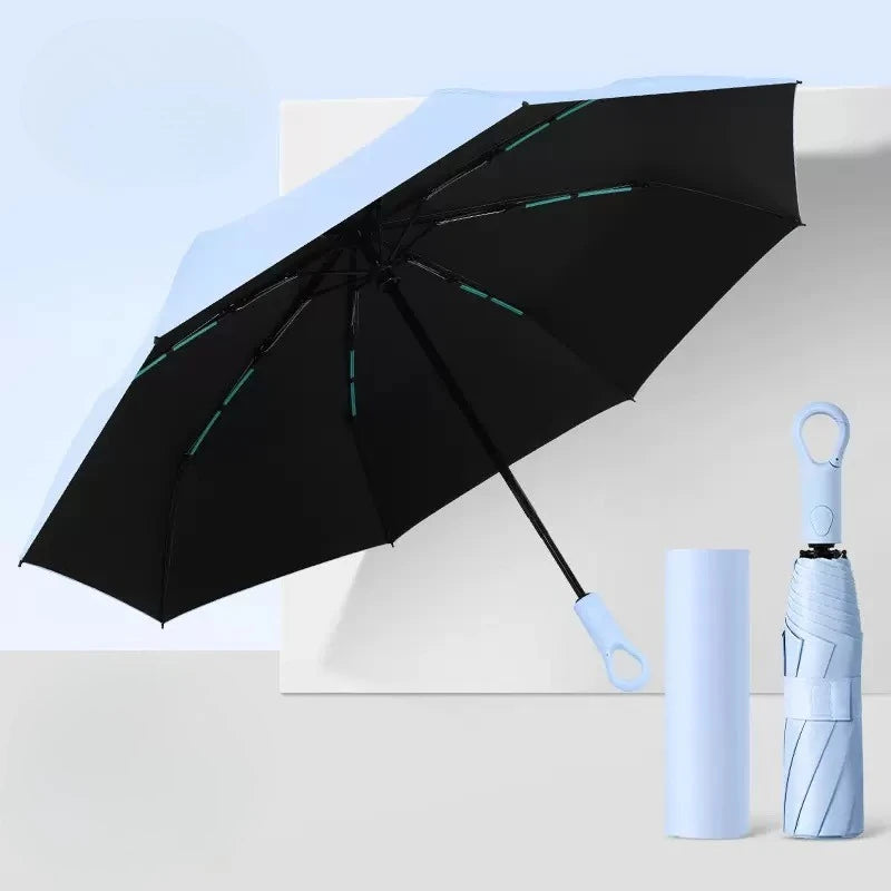 Umbrellas for Rain with Ring Buckle Travel Umbrella Compact for Backpack, Car, Walking, Automatic UV Umbrella for Sun Protection