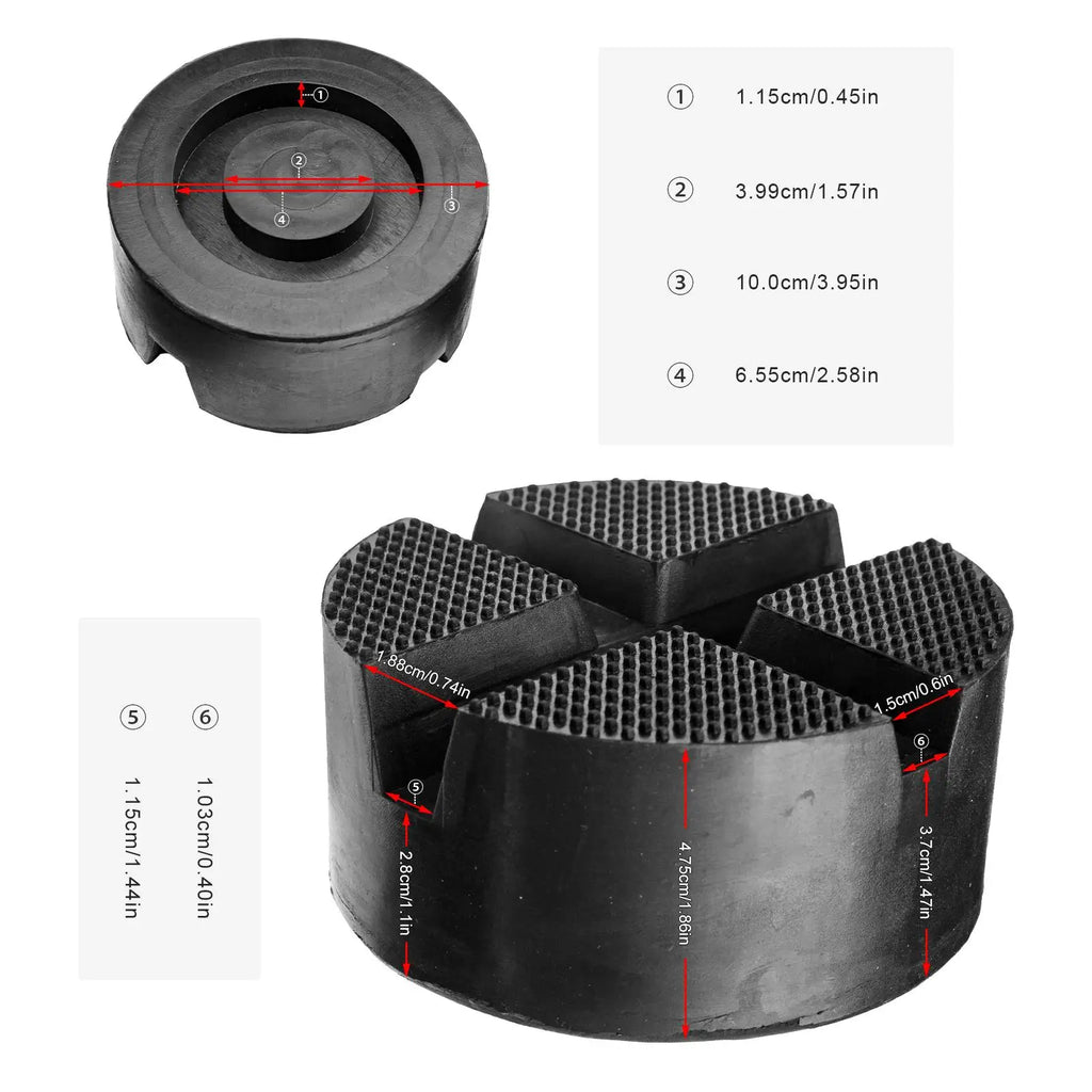 Universal Car Rubber Cross Slotted Jack Pad Adapter Guard Floor Disk Frame Rail Protector For Pinch Weld Side Chassis Trolley
