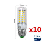 10pcs/lot E27 E14 LED Lamp 220V 230V Led Bulb SMD 5730 Led Light 24 36 48 56 69 72 LEDs Corn Bulbs Chandelier for House Lighting