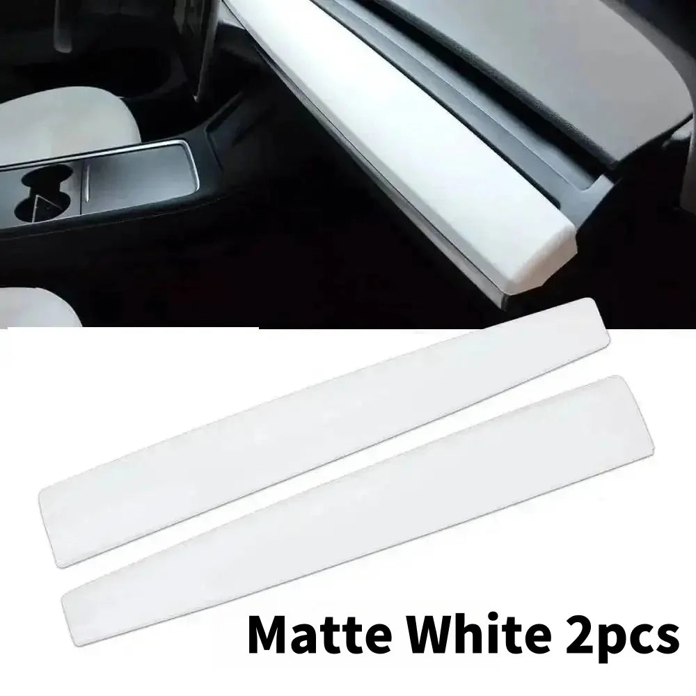 Car Dashboard Cover For Tesla Model 3 Y Door Dash Trim Panel Carbon Fibre ABS Interior Accessories Sticker 2021-2024 New
