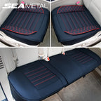 SEAMETAL Full-Surround PU Leather Car Seat Cover Cushion Protector Pad, 1pc