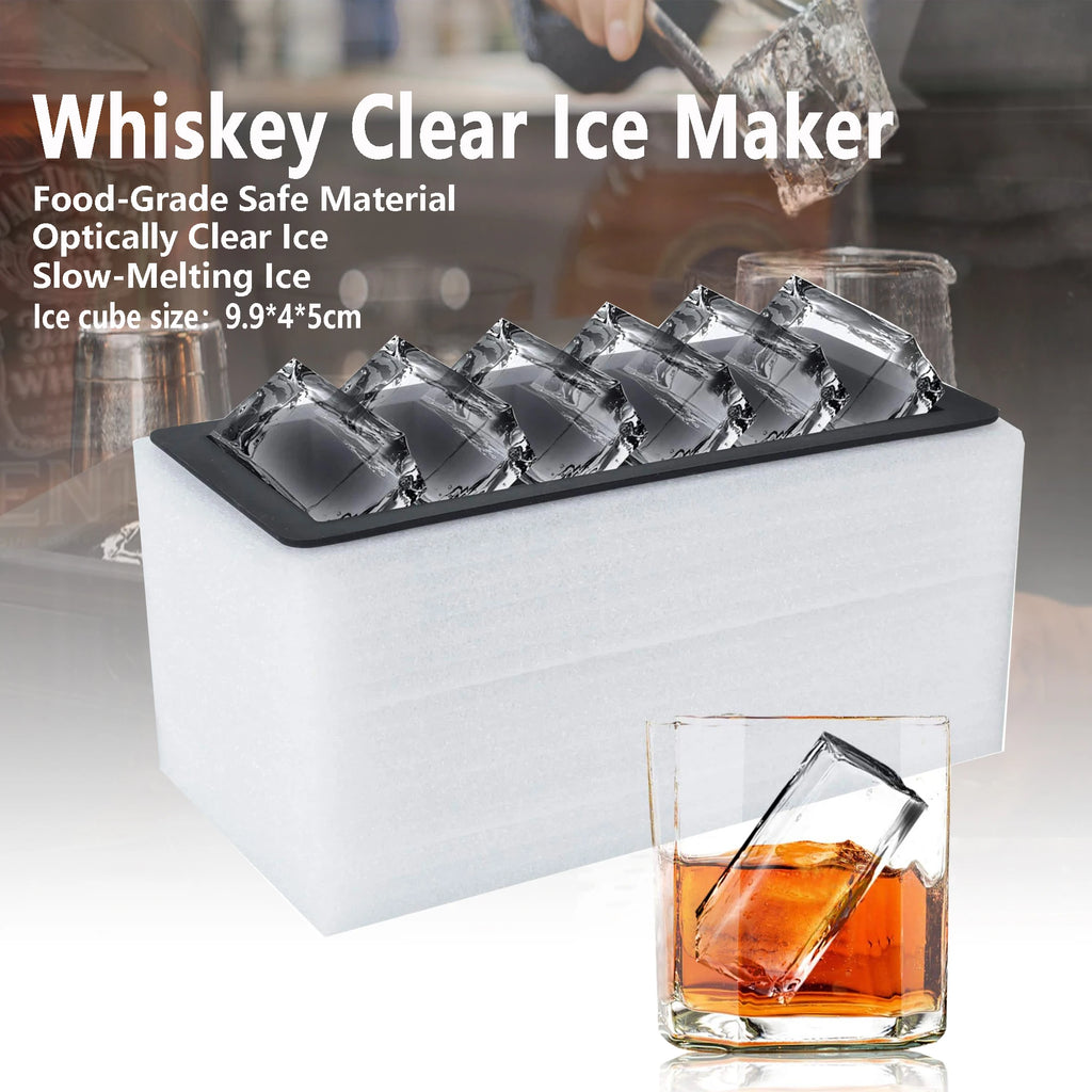 Silicone Ice Cube Mold Tray with Lid, Easy Release Square Cubes, Black/Blue 6-21 Cubes
