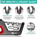 Four in one kitchen sharpener restores serrated blade knives and scissors, diamond tungsten steel ceramics kitchen tools