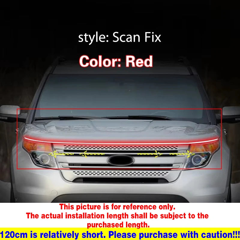 1pcs 12V DRL LED Daytime Running Light For Ford Explorer 2011-2019 Car Headlight Scan Starting LED Strip Day Light Ambient Lamp
