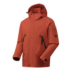 JNLN Unisex Waterproof Hiking Jacket With Detachable Hood Lightweight Windproof Coat Breathable Raincoat for Camping Climbing