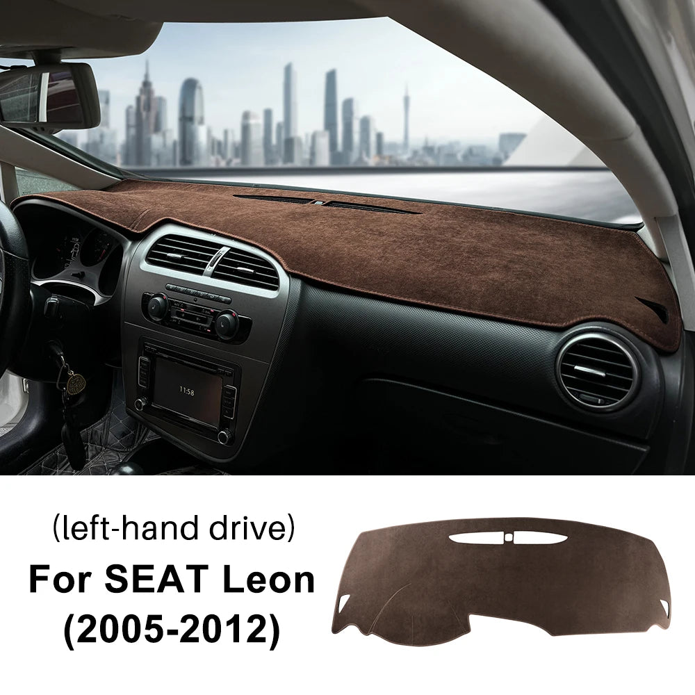 For Seat Leon 2005 2006 2007 2008 2009 2010 2011 2012 Sunshade Mat Flannel Dashmat Carpet Anti-Slip Pad Interior Accessories
