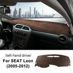 For Seat Leon 2005 2006 2007 2008 2009 2010 2011 2012 Sunshade Mat Flannel Dashmat Carpet Anti-Slip Pad Interior Accessories