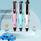 New 3D Printing Pen LCD Display Screen 1.75mm ABS/PLA 0.7mm Diameter Material Kids DIY Drawing Pen Christmas Birthday Gifts