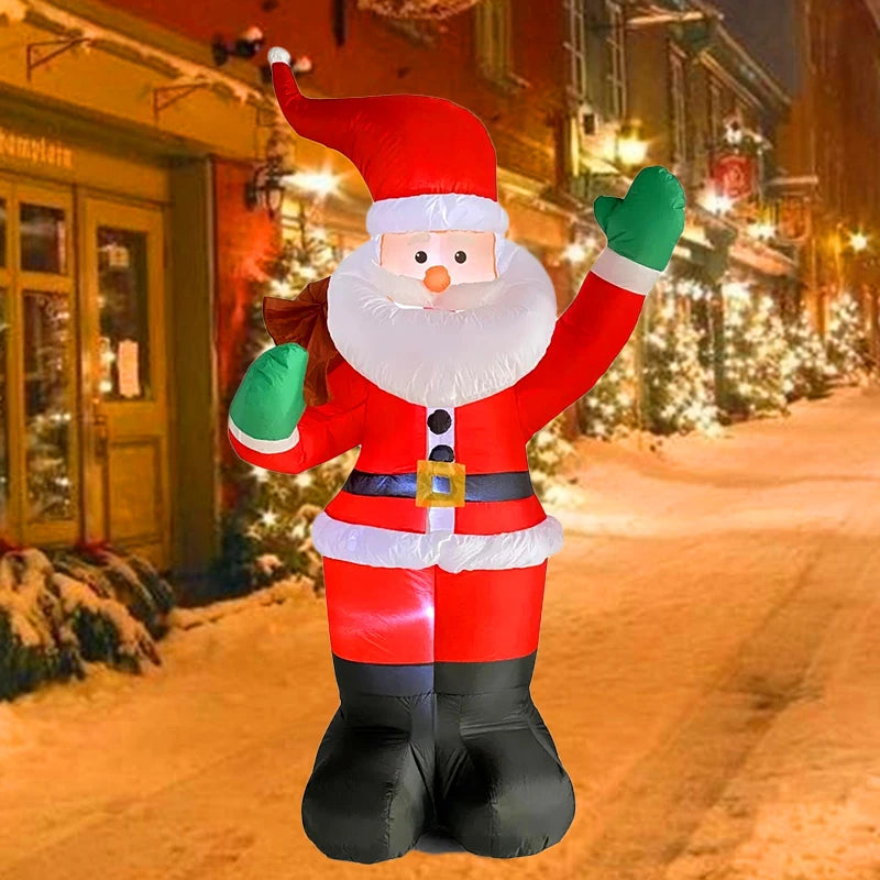Backpack Santa Claus Christmas Decoration Inflatable Toys With LED Light 1.8M Inflatable Model Holiday Gift Indoor Outdoor Decor