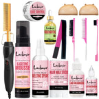 Lace Wig Install Kit with Hot Comb, Lace Tint Mousse, Strong Hold Wig Glue & Rosemary Oil