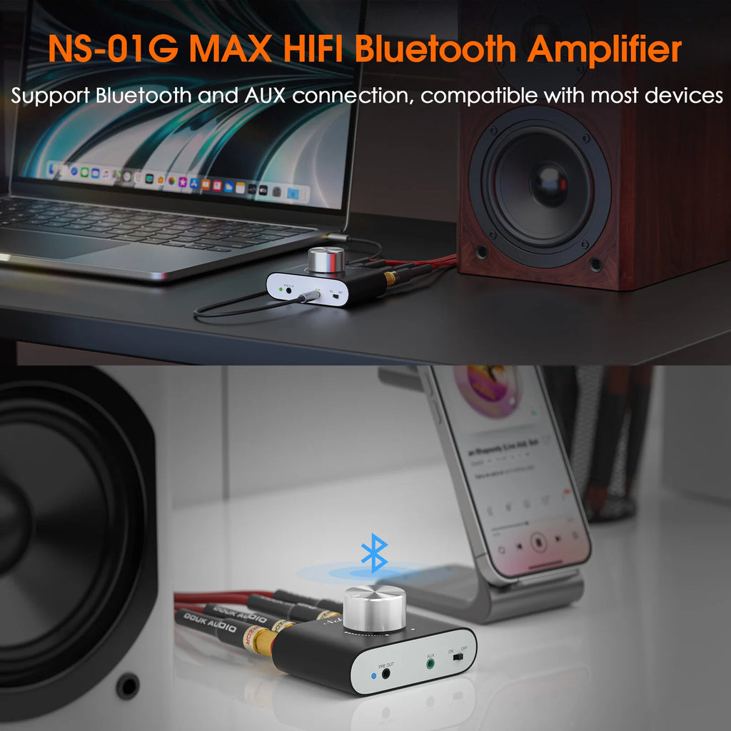 Nobsound NS-01G MAX Mini Digital Amplifier Bluetooth Receiver HiFi Home Auido Power Amp 100W+100W