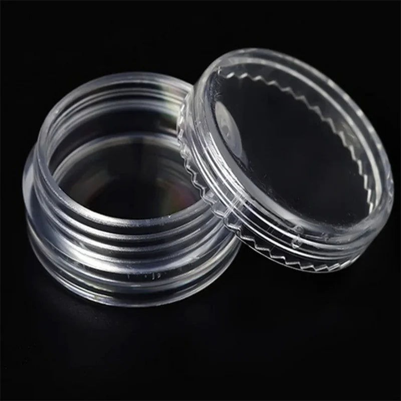 50/100/300pcs 5g Transparent Cosmetic Bottles Containers Pot Sample Clear Cream Jar For Nail Arts Small Clear Can Tin For Balm