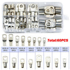 60PCS SC Tinned Copper Lug Ring Wire Connectors Bare Cable Terminal