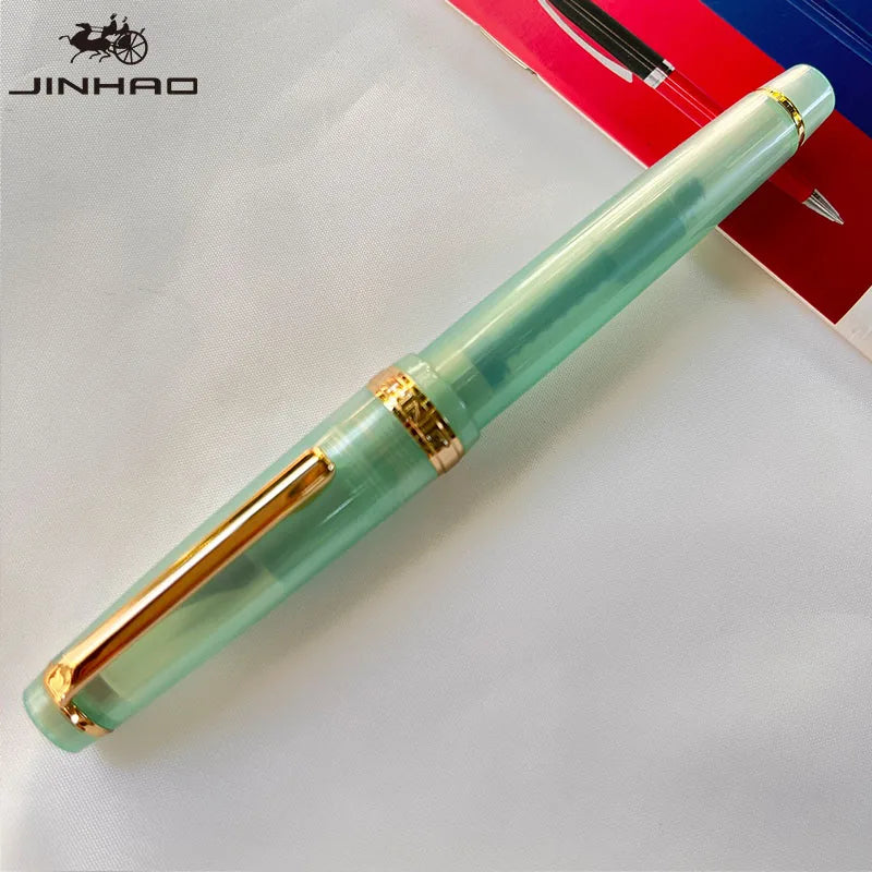 Jinhao 82 Fountain Pen Golden Clip EF/F/M Nib Acrylic Ink Pen Luxury Writing Pens for Stationery Business Office School Supplies