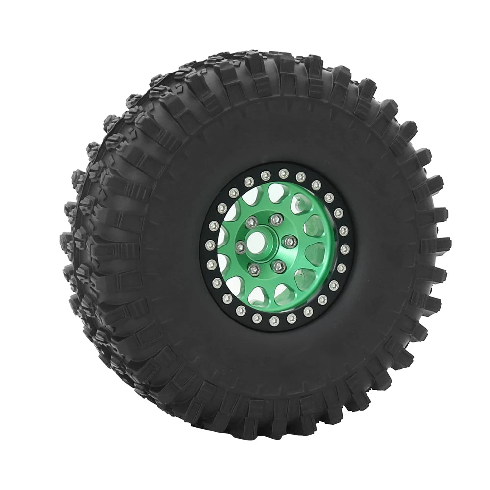 Metal 1.9 Beadlock Wheel Rim Tires Set for 1/10 RC Crawler Car Axial SCX10 III AXI03007 90046 TRX-4 Redcat GEN 8