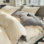 Luxurious Washed Cotton Duvet Set - Soft Comforter & Pillowcase 220x240