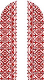 Red Embroidered Hibiscus Pattern Arched Background Cover for Birthday Bride Shower Decoration Photography Background