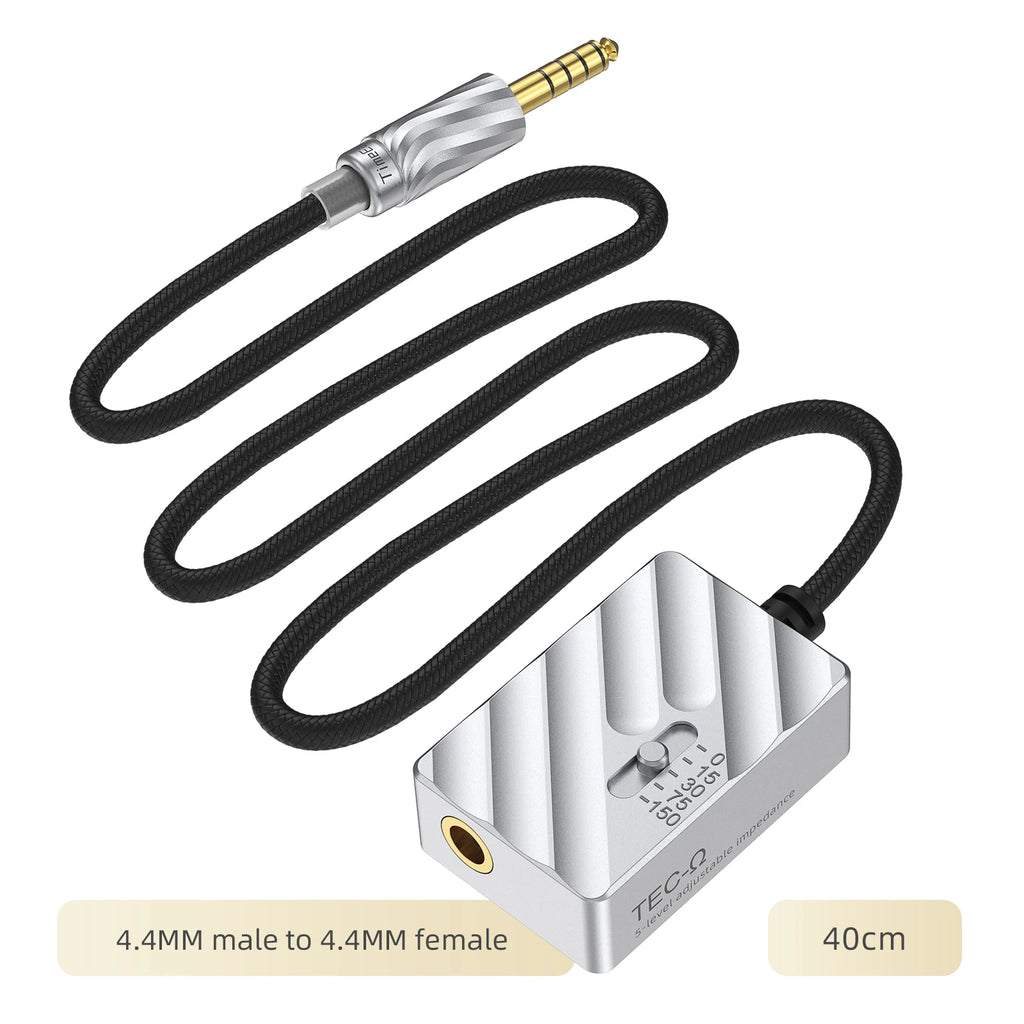 TimeEar TEC-Ω impedance adapter cable 3.5mm to 4.4mm or 4.4mm to 4.4mm, 10cm/40cm