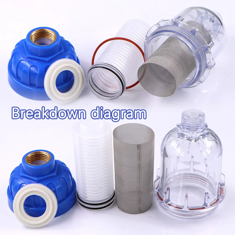 1/2" 40μm Prefilter 16mm Pacifier Garden Taps Faucet Filter Quick Connector 316 Stainless Steel Screen Irrigation Hose Adapter
