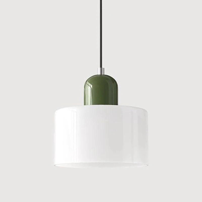 Glass pendant light chandelier, E27 socket, 1.9m cord, 90-260V, white shade