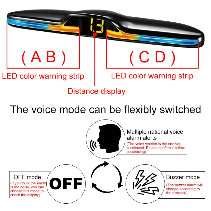 FirstSafe Factory New Mood Light LED Parking Sensor System Reversing Radars System Backlight Parktronic