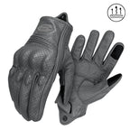 Vintage Leather Motorcycle Gloves Summer Breathable Unisex Biker Gloves With Anti-Slip Ventilation Design Motorbike Ride Glove