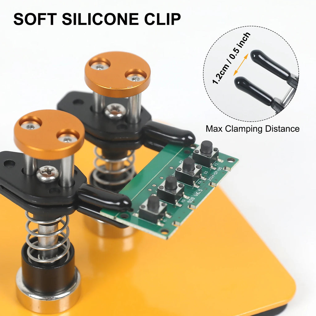 NEWACALOX Magnetic Helping Hand Soldering Third Hand Tool with Alligator Clips Flexible Metal Arms Electronic Repair Tool